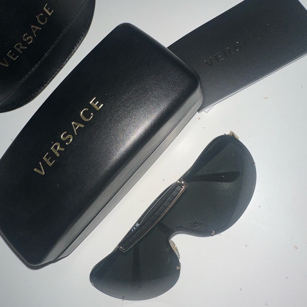 Versace Black Sunglasses with Gold Accents